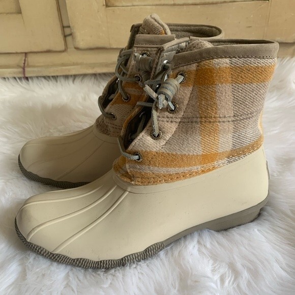 Sperry plaid wool Duckboots Size 6.5 - Picture 1 of 8